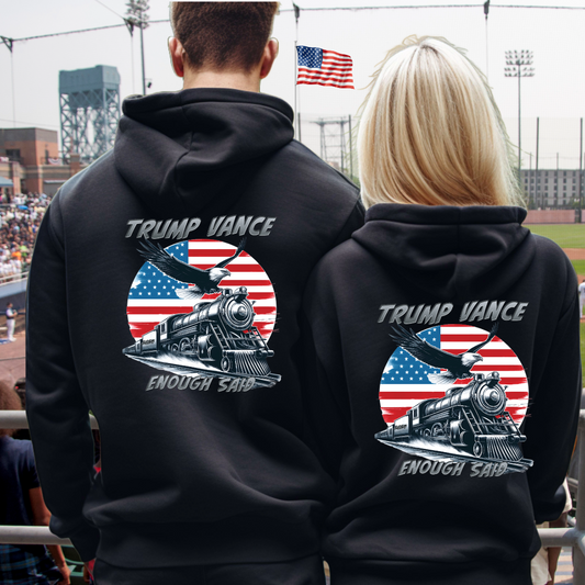 Trump Vance Trump Train 2024 Enough Said Red White & Blue Pullover Hoodie #H20248