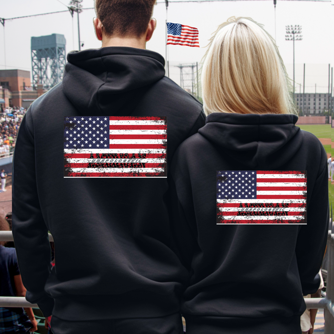 Unapologetic American Flag Pullover Hoodie #H202412